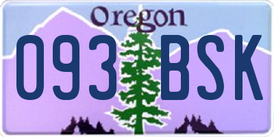 OR license plate 093BSK