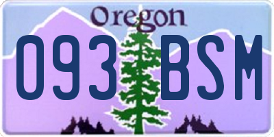OR license plate 093BSM