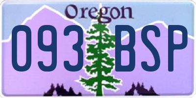 OR license plate 093BSP