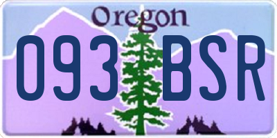 OR license plate 093BSR