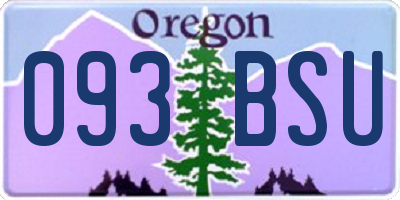 OR license plate 093BSU