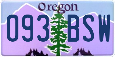 OR license plate 093BSW