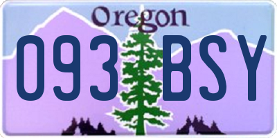 OR license plate 093BSY