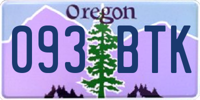 OR license plate 093BTK