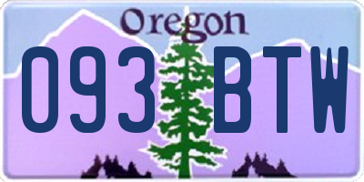 OR license plate 093BTW