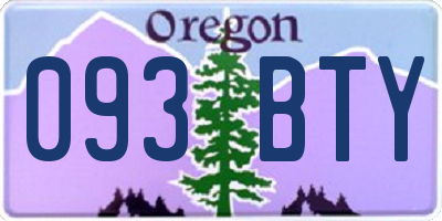 OR license plate 093BTY
