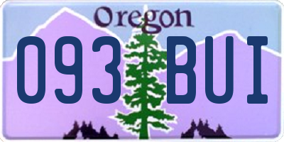 OR license plate 093BUI