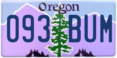 OR license plate 093BUM