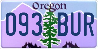 OR license plate 093BUR