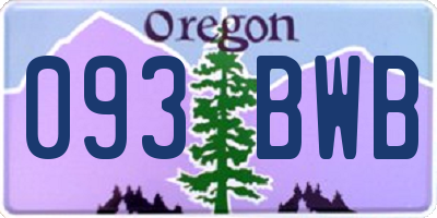 OR license plate 093BWB
