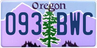 OR license plate 093BWC