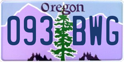 OR license plate 093BWG