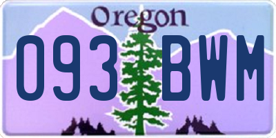 OR license plate 093BWM