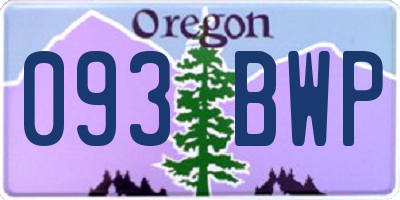 OR license plate 093BWP