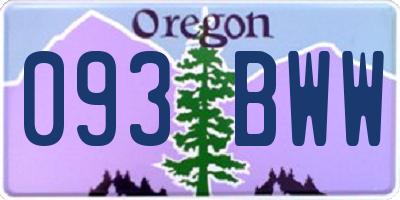 OR license plate 093BWW