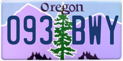 OR license plate 093BWY