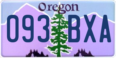 OR license plate 093BXA