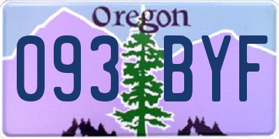 OR license plate 093BYF