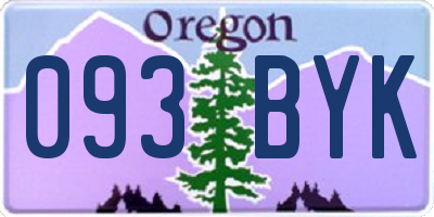 OR license plate 093BYK