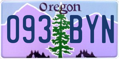 OR license plate 093BYN