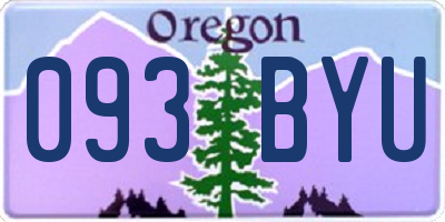 OR license plate 093BYU