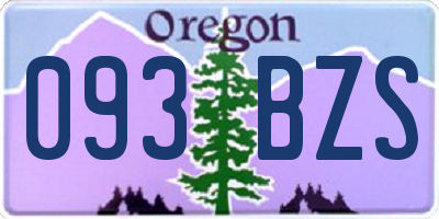 OR license plate 093BZS