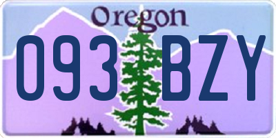 OR license plate 093BZY