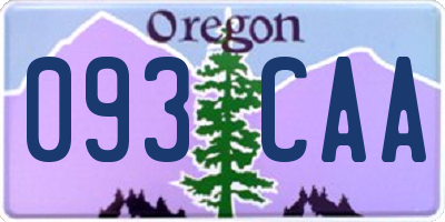 OR license plate 093CAA
