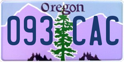 OR license plate 093CAC