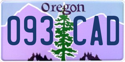 OR license plate 093CAD