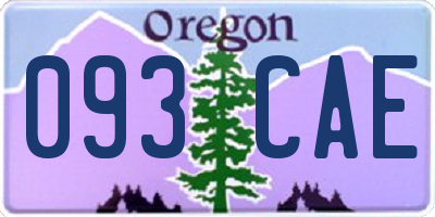 OR license plate 093CAE