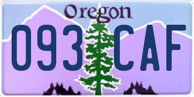 OR license plate 093CAF