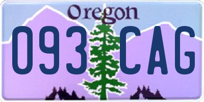 OR license plate 093CAG
