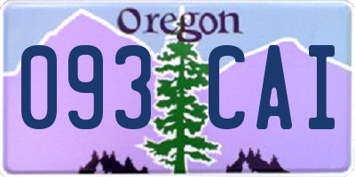 OR license plate 093CAI