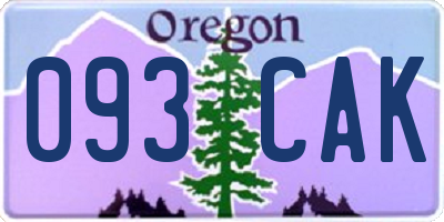 OR license plate 093CAK
