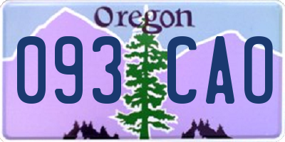 OR license plate 093CAO