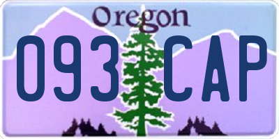 OR license plate 093CAP