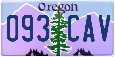 OR license plate 093CAV