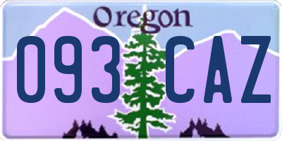 OR license plate 093CAZ