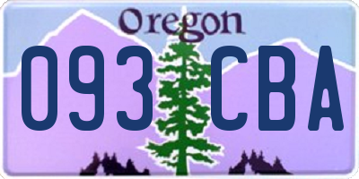 OR license plate 093CBA