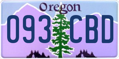 OR license plate 093CBD