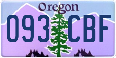 OR license plate 093CBF