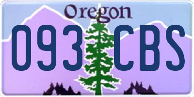 OR license plate 093CBS