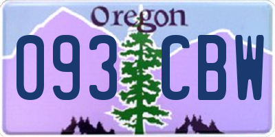 OR license plate 093CBW