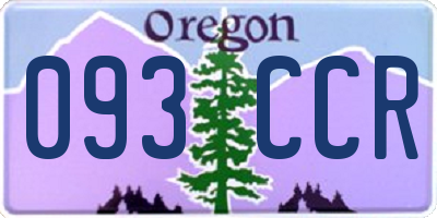 OR license plate 093CCR