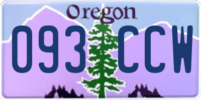 OR license plate 093CCW