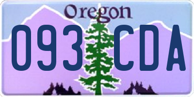 OR license plate 093CDA
