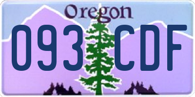 OR license plate 093CDF