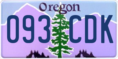 OR license plate 093CDK