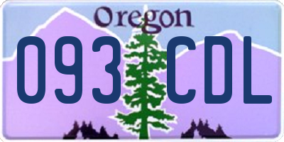 OR license plate 093CDL